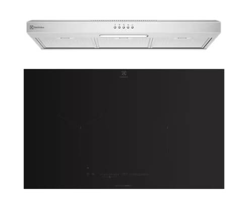 Electrolux ECF9214X 90cm UltimateTaste 300 Fixed Extractor Hood & EHI8255BE 80cm UltimateTaste 700 Built-In Induction Hob with 2 Cooking Zones - Premium Kitchen Appliances for Modern Homes