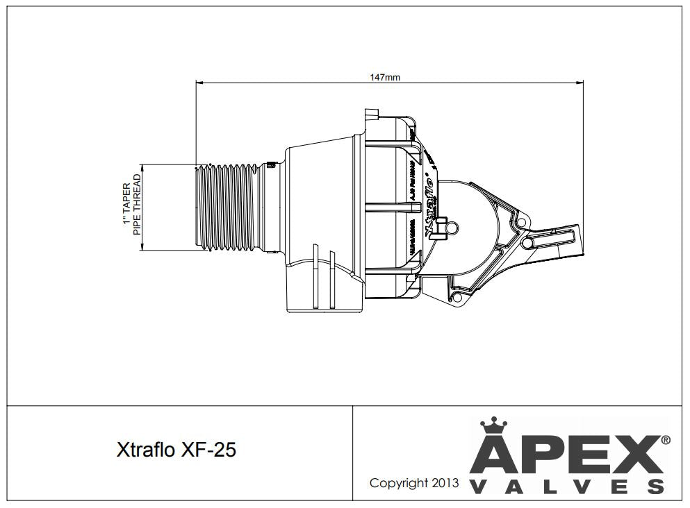 Apex Bottom Entry Xtraflo Armless Automatic Trough Valve – High Flow 400LPM with Backflow Prevention for Livestock Watering Systems & Agricultural Applications