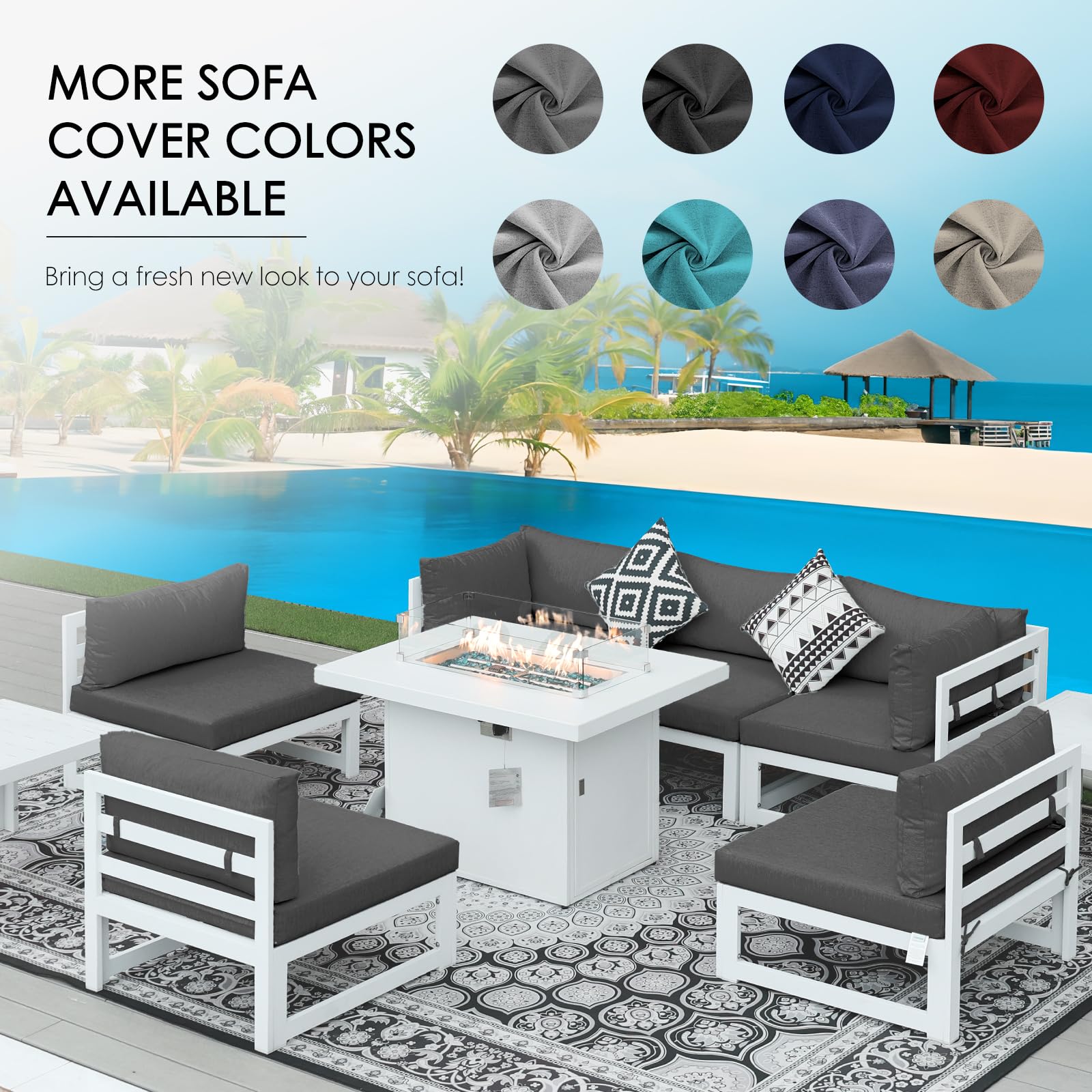 NICESOUL® 14-Piece Waterproof Outdoor Patio Cushion Covers 28
