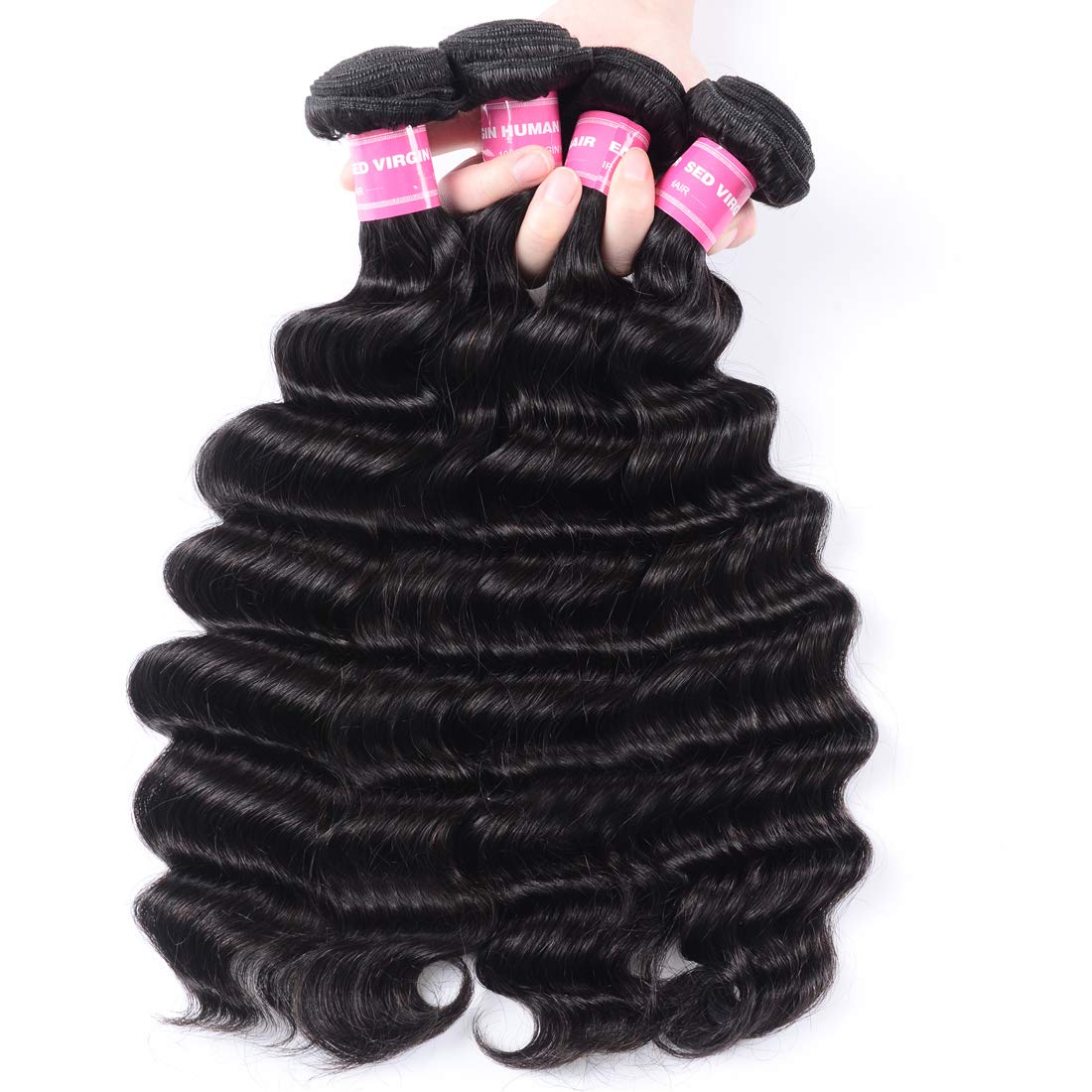 Beauty Forever Hair 8A Grade 100% Unprocessed Malaysian Virgin Hair - 3 Bundles Deep Wave Remy Human Hair Extensions (20 22 24 Inch) Natural Black Color, Bleach & Dye Friendly | Perfect for Daily Wear, Styling, Weddings & Special Occasions