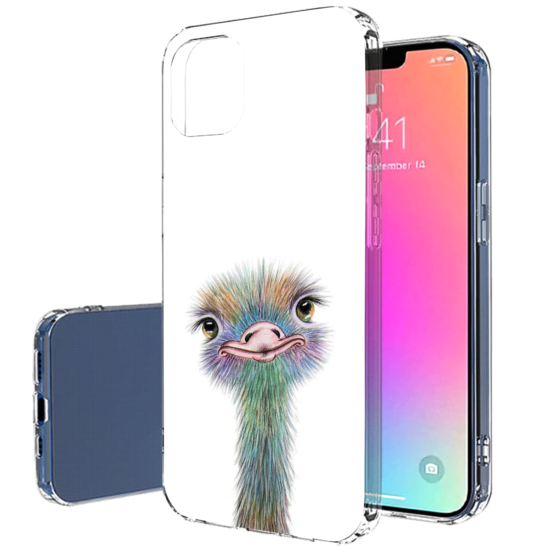 VIBECover Slim Protective Case for Apple iPhone 13 Pro - Flexible TPU Cover with Ostrich Pattern | Shockproof & Scratch Resistant | Perfect for Daily Use, Travel & Outdoor Activities