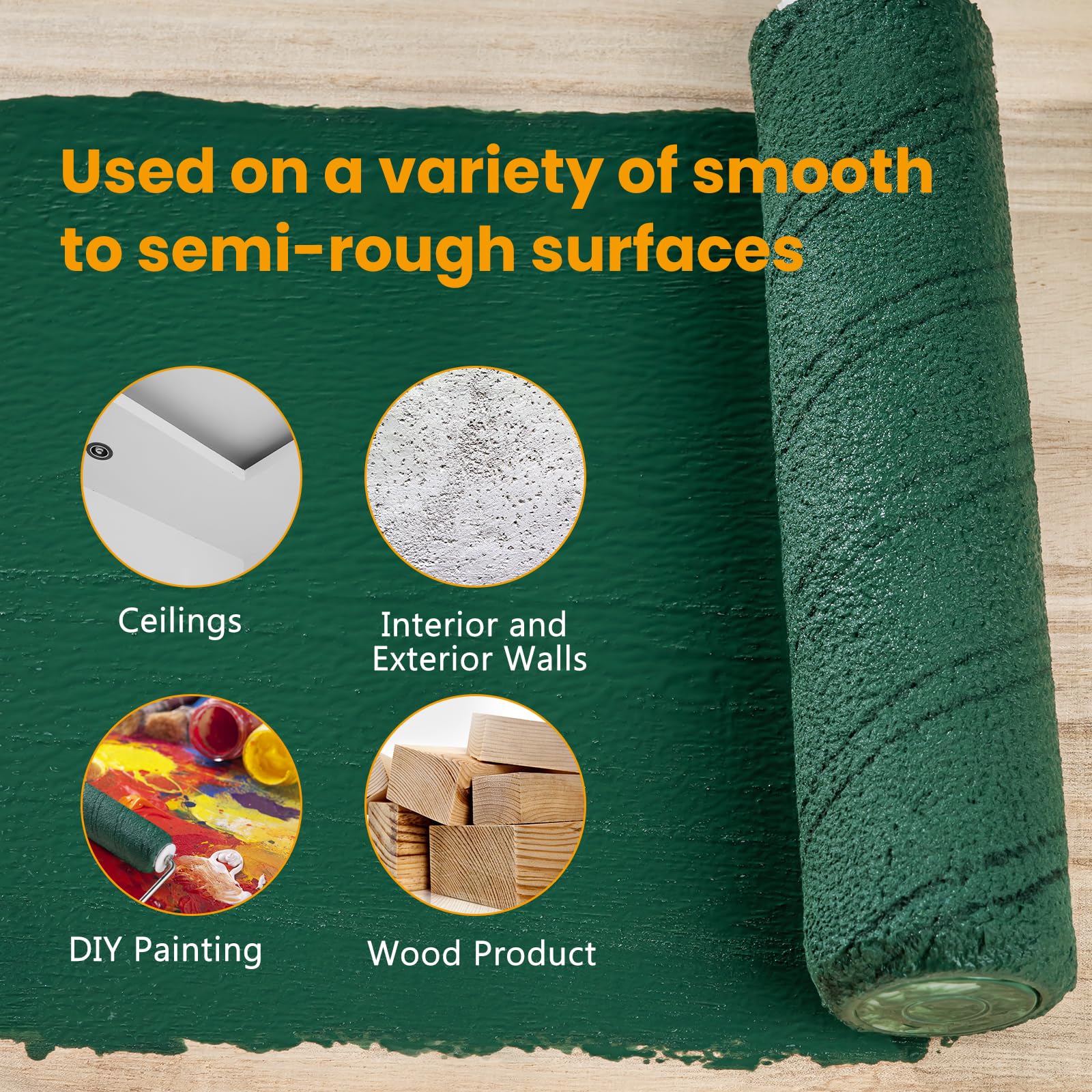 Premium 9 Inch Microfiber Paint Roller Covers (12 Pack) - 3/8