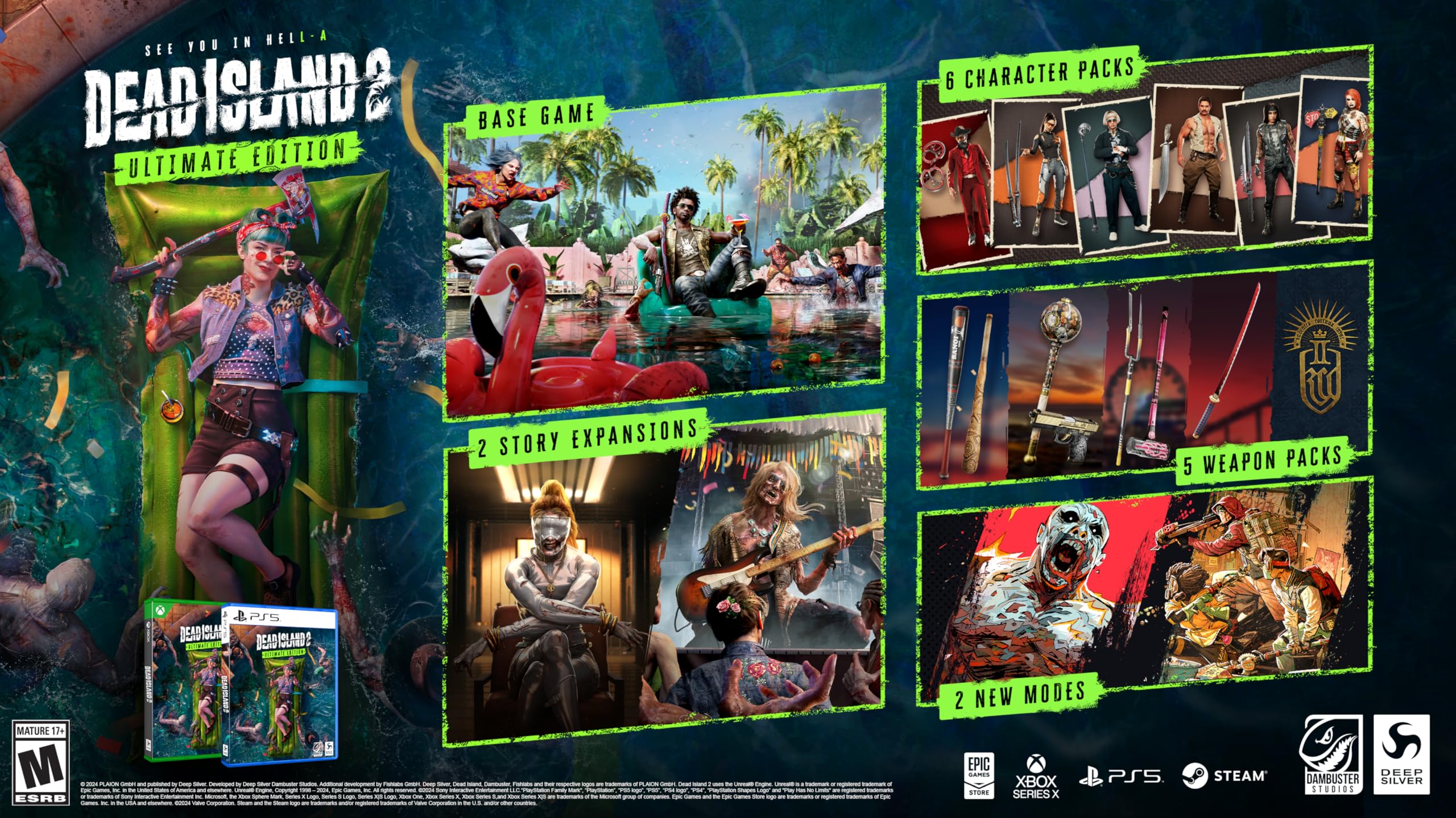 Dead Island 2: Ultimate Edition PS5 Game - Zombie Survival Horror Action RPG for PlayStation 5 | Post-Apocalyptic Adventure with Enhanced Graphics & Exclusive Content | Perfect for Horror Fans & Action Game Lovers