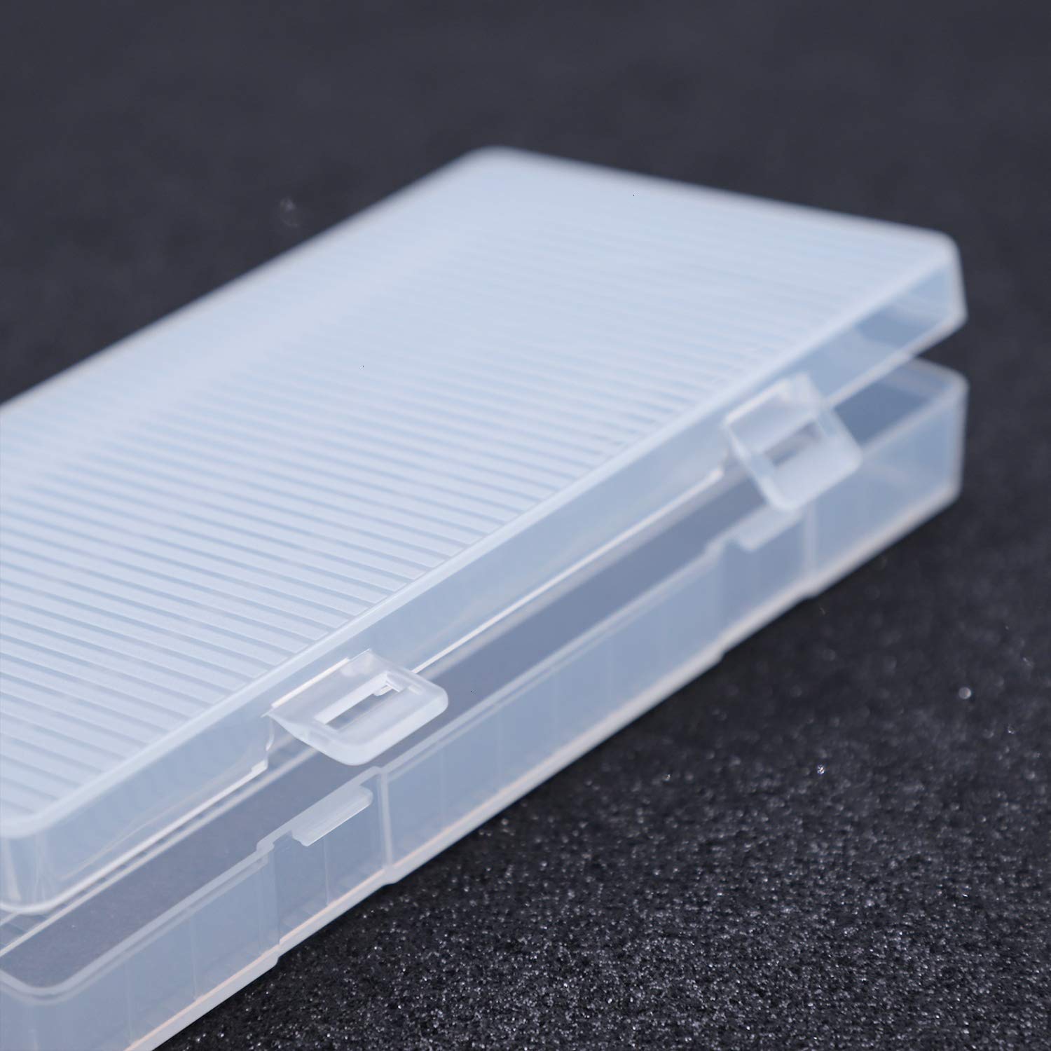 2 Pack 8-Cell 18650 Battery Storage Case - Waterproof Clear Plastic Battery Organizer Box with Hook Holder for 8 x 18650 Batteries - Perfect for Vaping Mods, Flashlights, and Power Tool Battery Storage