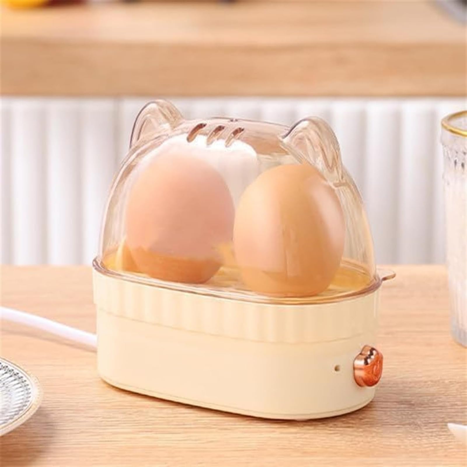 Smart Mini Egg Cooker - Electric Rapid Egg Boiler for Hard, Soft & Onsen Tamago Eggs with Auto Shut Off | Perfect for Dorms, Small Kitchens & Quick Breakfasts (2 Egg Capacity)