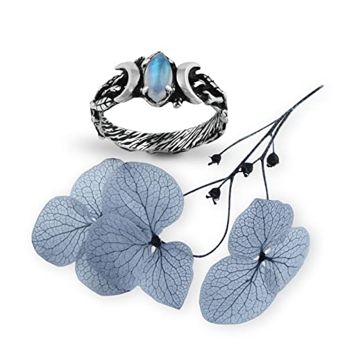 BlackTree 925 Sterling Silver Marquise Rainbow Moonstone Ring – Handmade Celestial Jewelry for Women, Size 7.5 US | Perfect for Engagement, Wedding, Anniversary & Boho Fashion
