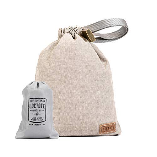Loctote Anti-Theft Travel Bag 3L - Cut-Resistant, RFID Blocking & Waterproof Secure Pouch with Lock for Beach, Vacation & Outdoor Adventures - Tahitian Tan | Perfect for Safeguarding Phone, Wallet & Valuables While Traveling, Swimming or Exploring