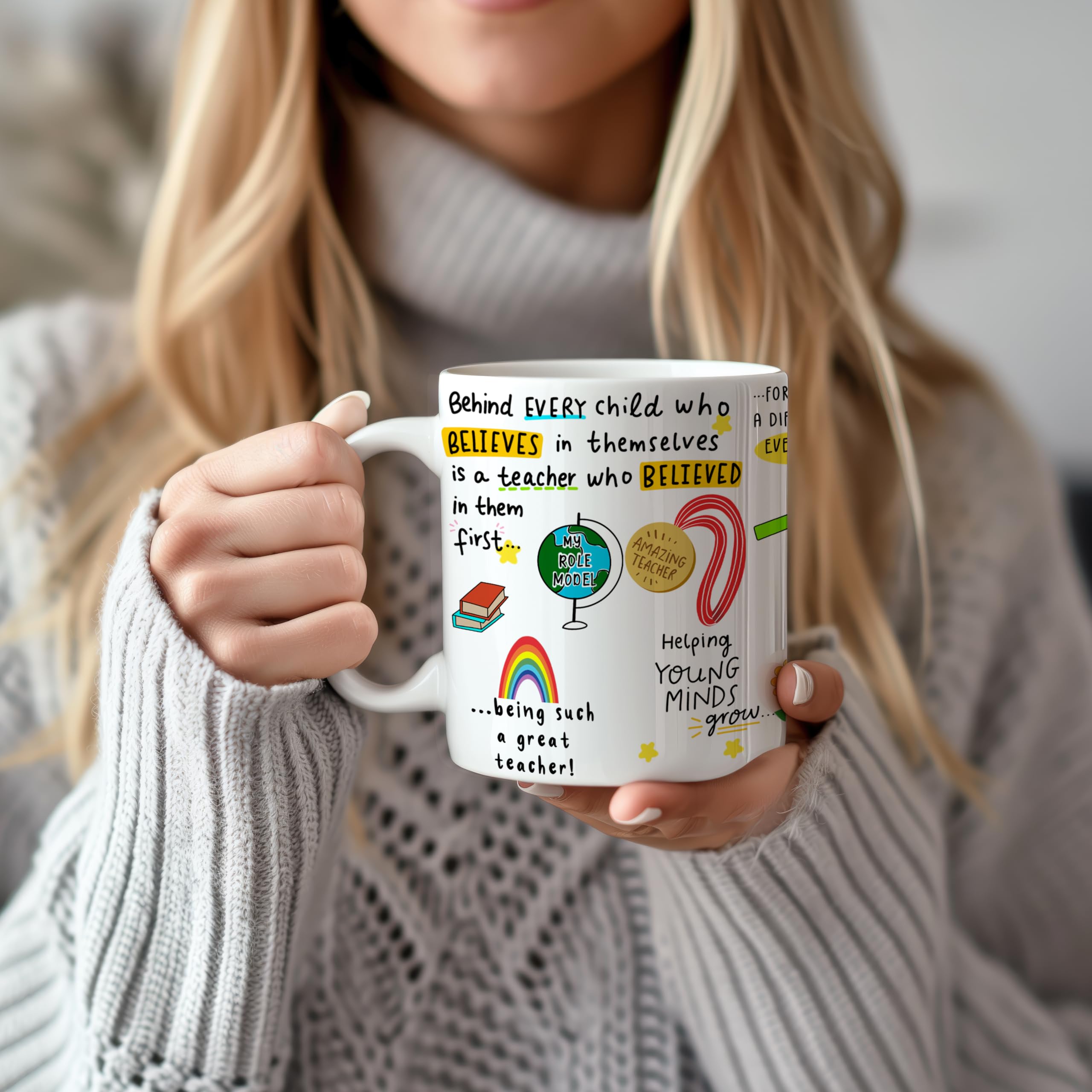 DAYS Thank You Teacher Ceramic Coffee Mug - 325ml Best Gift for Teachers, Mentors, School Staff | Ideal for Farewell, Appreciation, Retirement | Perfect for Classroom, Office, Home Use (#104)