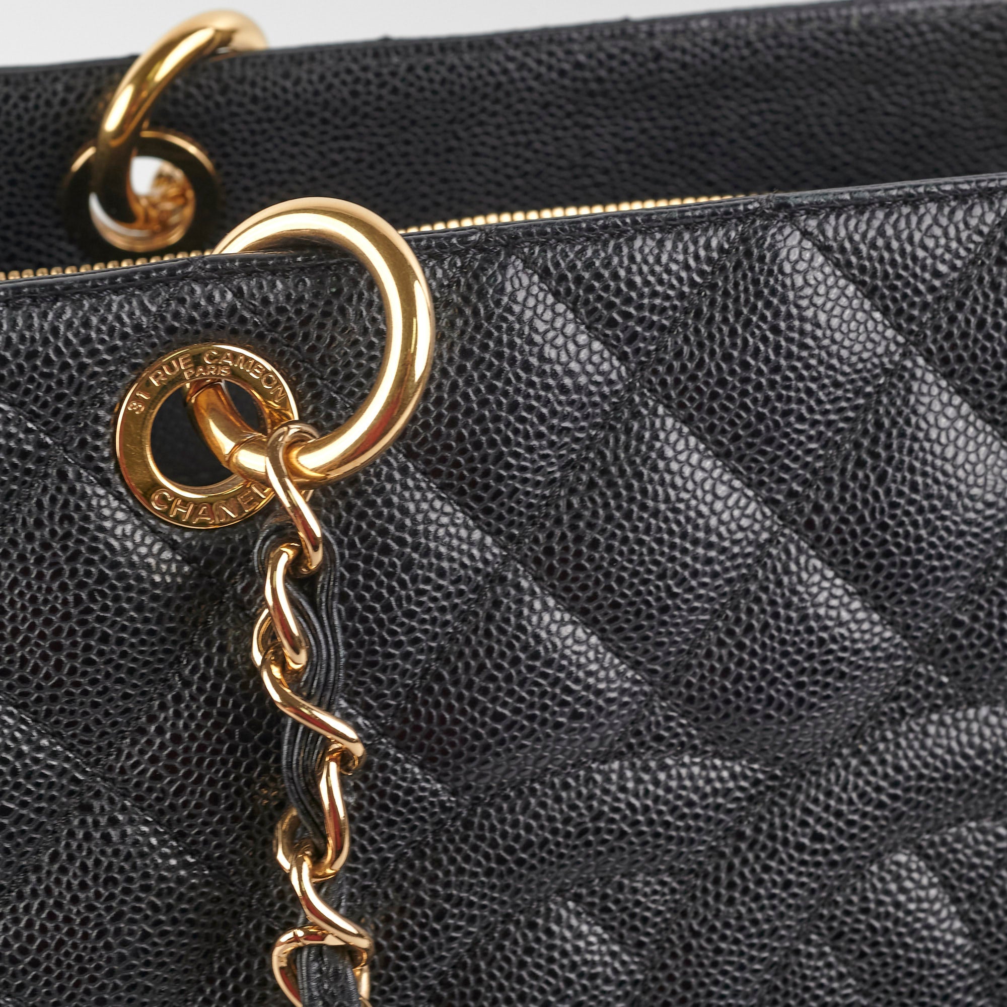 Chanel Caviar GST Grand Shopping Tote Bag - Black Leather Luxury Handbag for Women | Perfect for Work, Travel & Everyday Use