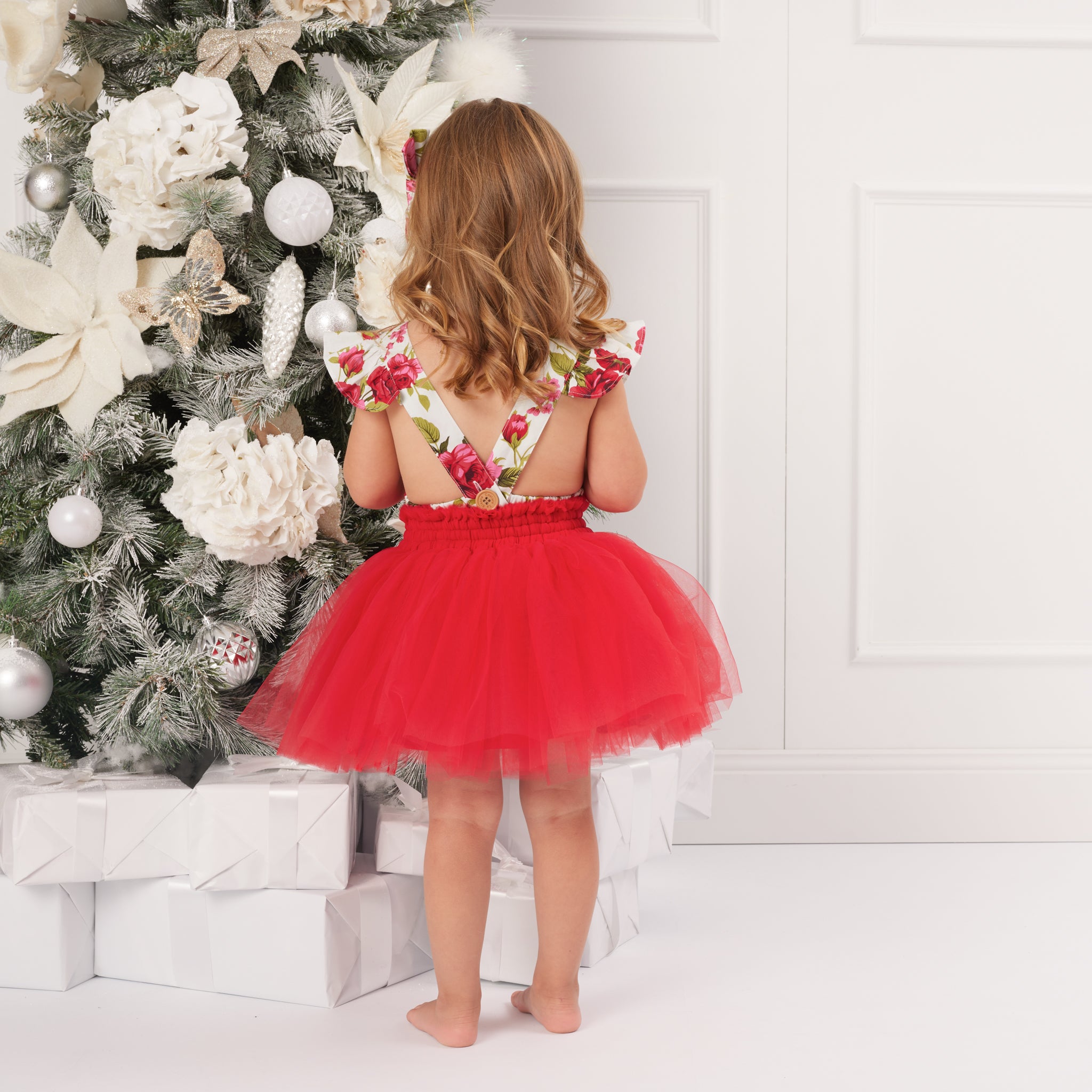 Red Tulle Tutu Skirt for Girls - Fluffy Ballet Dance Skirt for Toddler Princess Costume, Party Dress & Photo Shoot