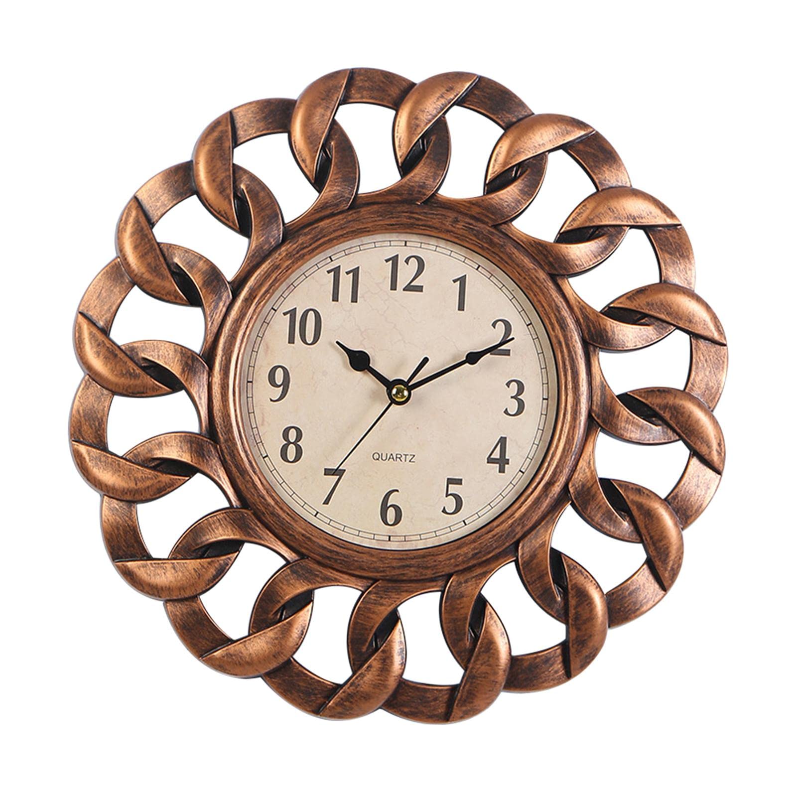 Colcolo Vintage Bronze Battery Operated Clock - Stylish Wall Decor for Kitchen, Living Room, Bedroom & Office