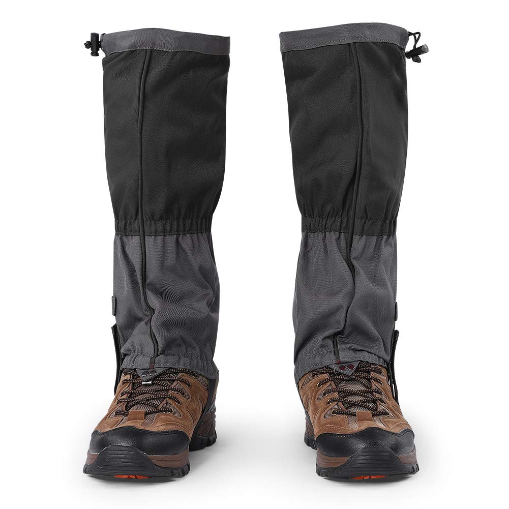 Soapow Waterproof Leg Gaiters for Hiking, Climbing & Outdoor Sports - Pair of Boot Covers for Men & Women (Red) - Perfect for Trail Running, Snow & Mud Protection