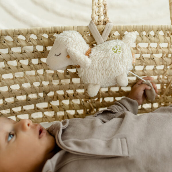 FehnNATUR Mini Musical Sheep Toy - Soft Plush Stuffed Animal with Soothing Lullabies for Babies & Toddlers | Perfect Nursery Gift, Bedtime Companion & Sensory Play for Newborns