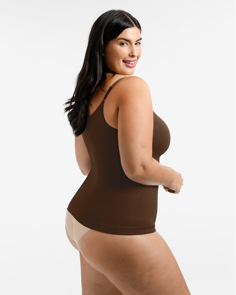 Seamless Tummy Control Shaping Cami Top for Women - Slimming Body Shaper Tank with Built-in Bra - Perfect for Workout, Layering & Everyday Wear