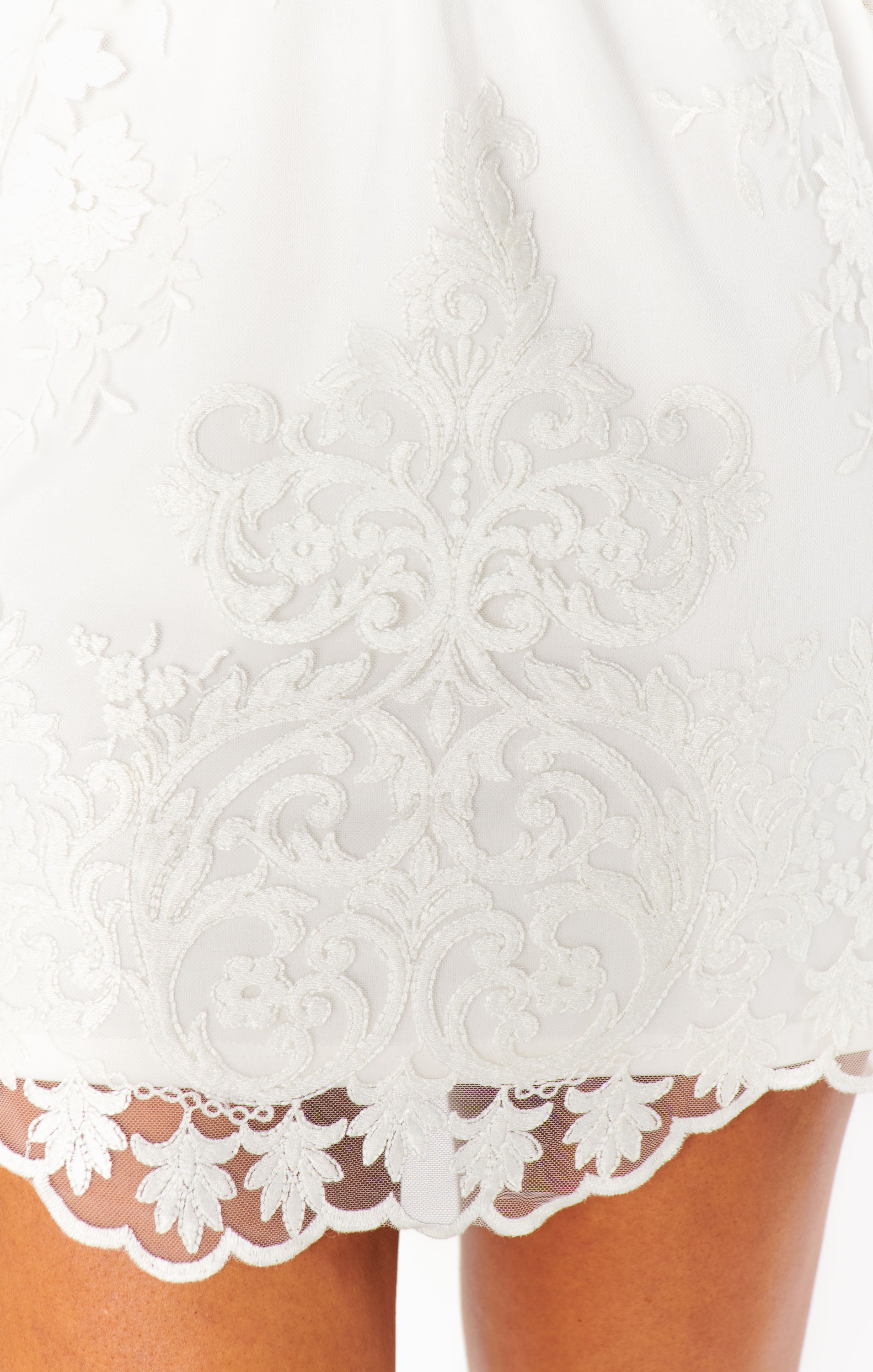 Avery Mini Dress with Adorning Lace in White | Elegant Party & Cocktail Dress for Women | Perfect for Weddings, Date Nights & Special Occasions