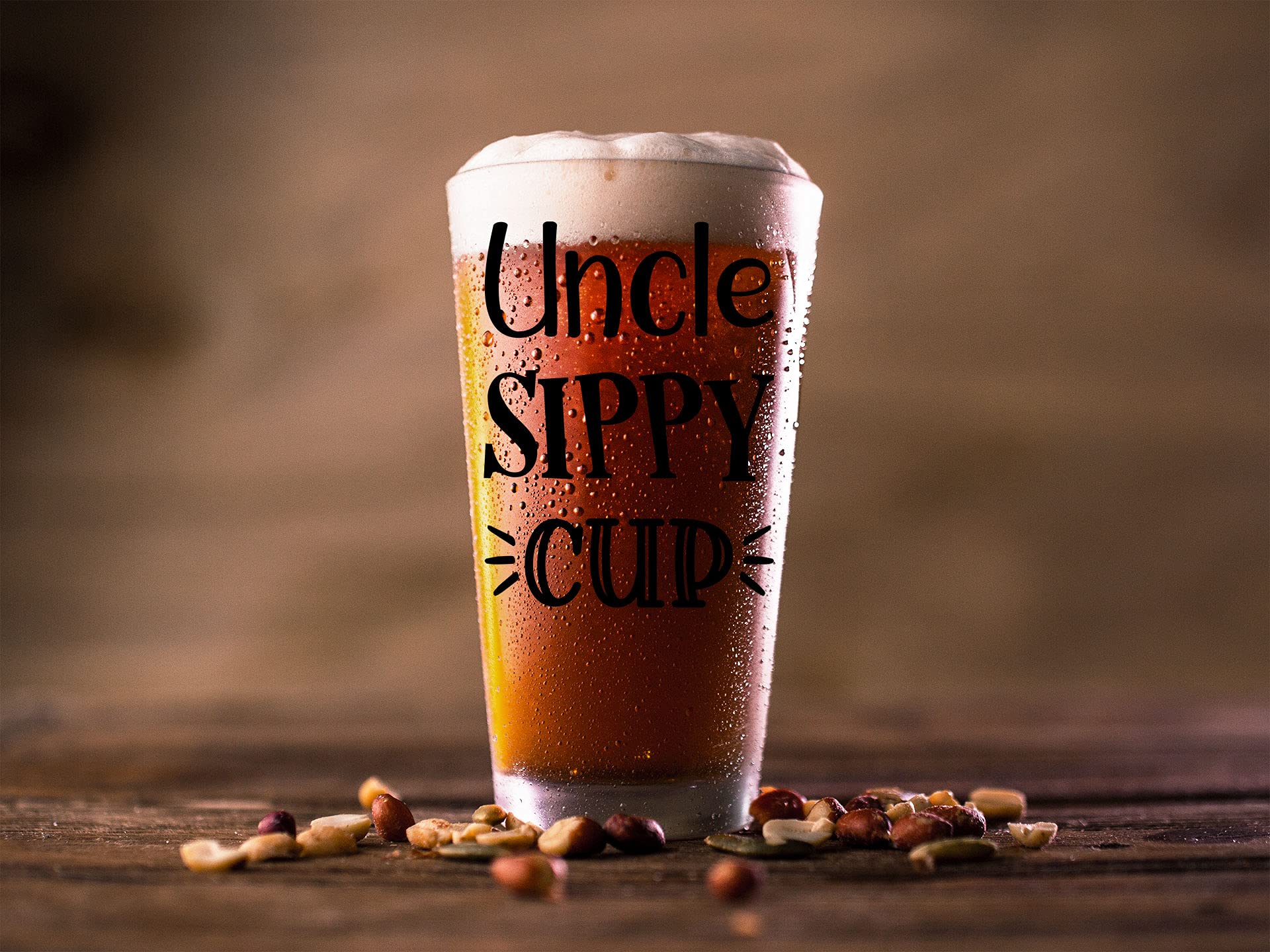 PREZZY Funny Father’s Day Beer Glass - Novelty Uncle’s Sippy Cup & Dad Gifts for Men - Unique Birthday, Christmas & Anniversary Present for Husband, Daddy & New Dads - Perfect for BBQs, Parties & Relaxing at Home