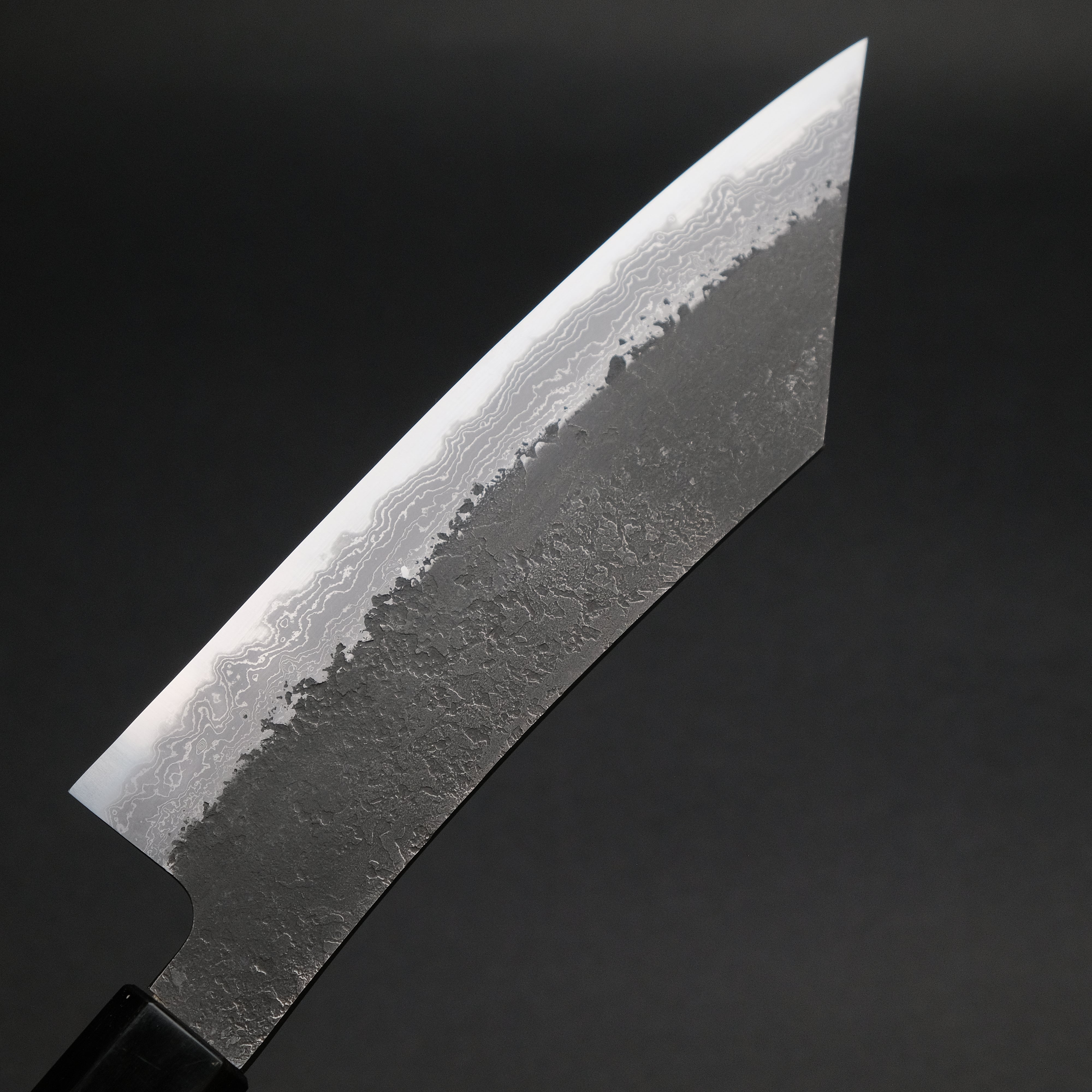 Premium Ajikataya White #2 Nashiji Damascus Hakata 180mm Chef Knife - Olive Wood & Buffalo Horn Handle (#58) - Perfect for Sushi, Meat Slicing & Japanese Cuisine