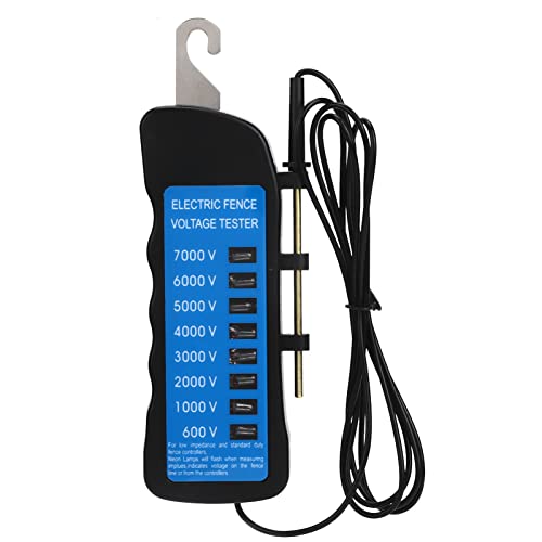 7000V Portable Electric Fence Voltage Tester - Multi-Light Voltage Detector for Farm Fencing, Livestock & Horse Enclosures | ABS Construction | Ideal for Ranch, Agricultural & Animal Safety Applications