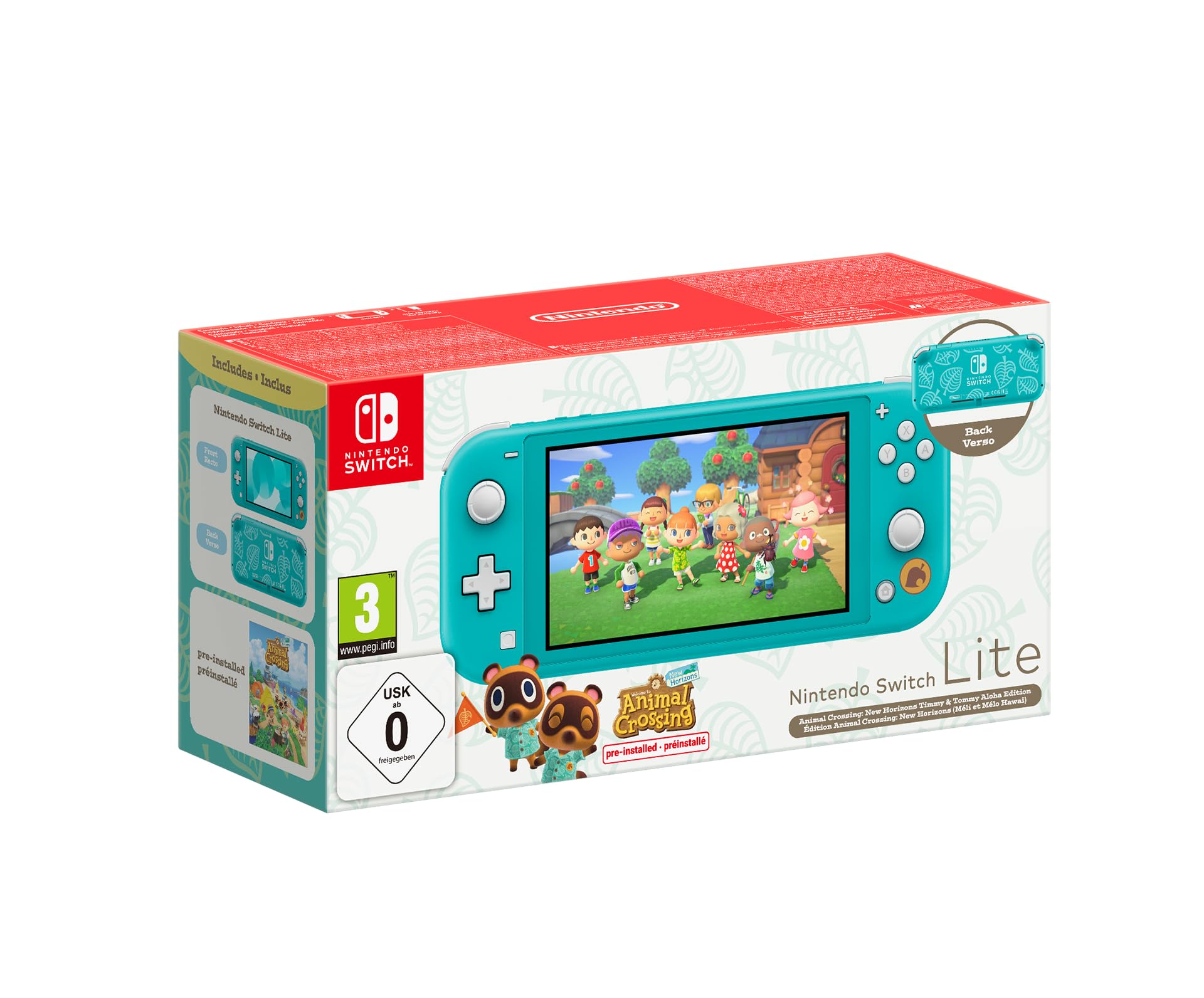 Nintendo Switch Lite Console - Special Edition Animal Crossing, Turquoise | Portable Gaming for Travel, Commuting & Home Entertainment
