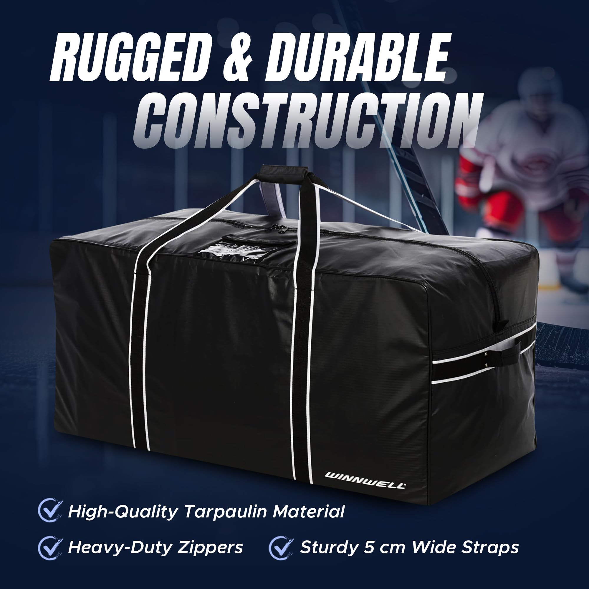 **Winnwell Classic Team Hockey Bag - Durable Ice Hockey Equipment Bag for Skates, Sticks & Goalie Gear - Perfect for Hockey Practice, Games & Travel**