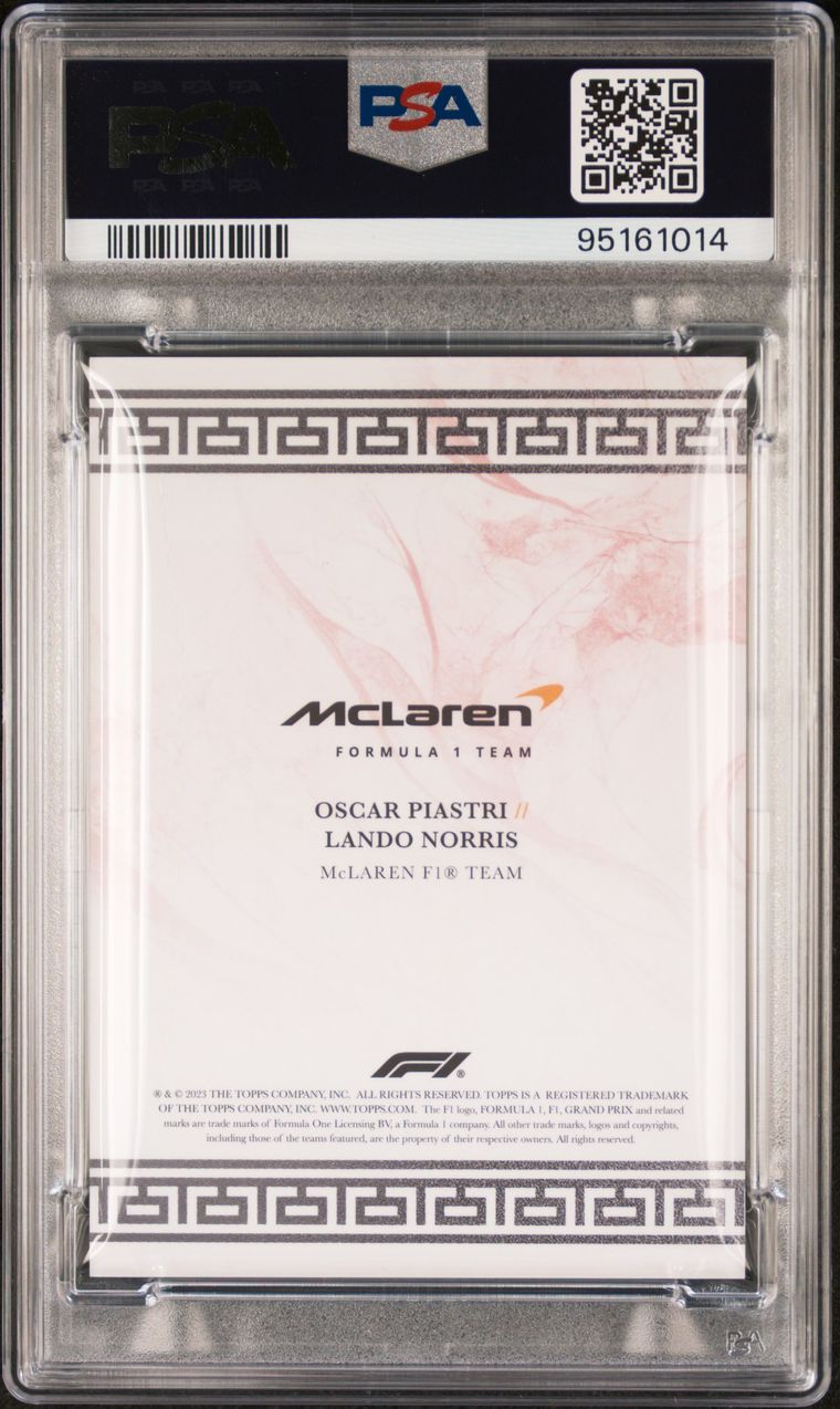 2023 Topps Eccellenza La Squadra PSA 9 Norris & Piastri McLaren F1 Team Red - Perfect for F1 Collectors, Display Cases, and Sports Memorabilia Enthusiasts