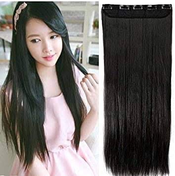 40 Inch Real Human Hair Extensions for Women - Soft Natural Black Layered Clip-in Hair Wig for Daily Use, Cosplay & Party Styling | Beauty Accessory for Girls & Ladies