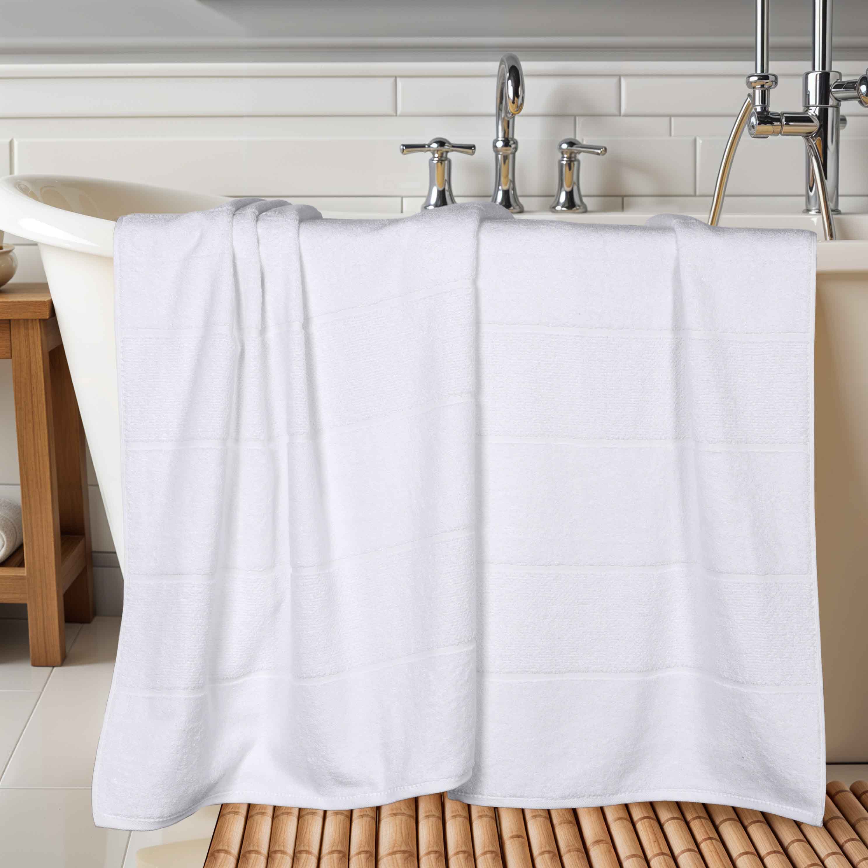 Milo Smart Twist Cotton Solid Ribbed Design Bath Sheets, Set of 2 - Ultra Soft & Absorbent Luxury Towels for Spa, Bathroom & Beach Use