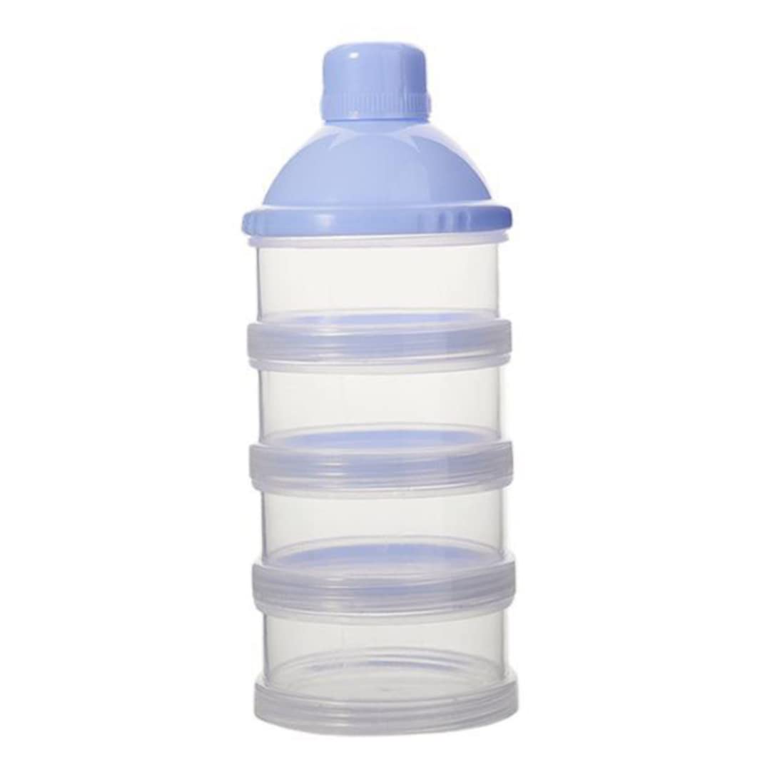 4-Layer Baby Formula Dispenser & Snack Storage Container - Detachable Powder Box for Travel, Daycare & On-the-Go Feeding (Blue) | Perfect for Formula, Cereal & Baby Food Organization