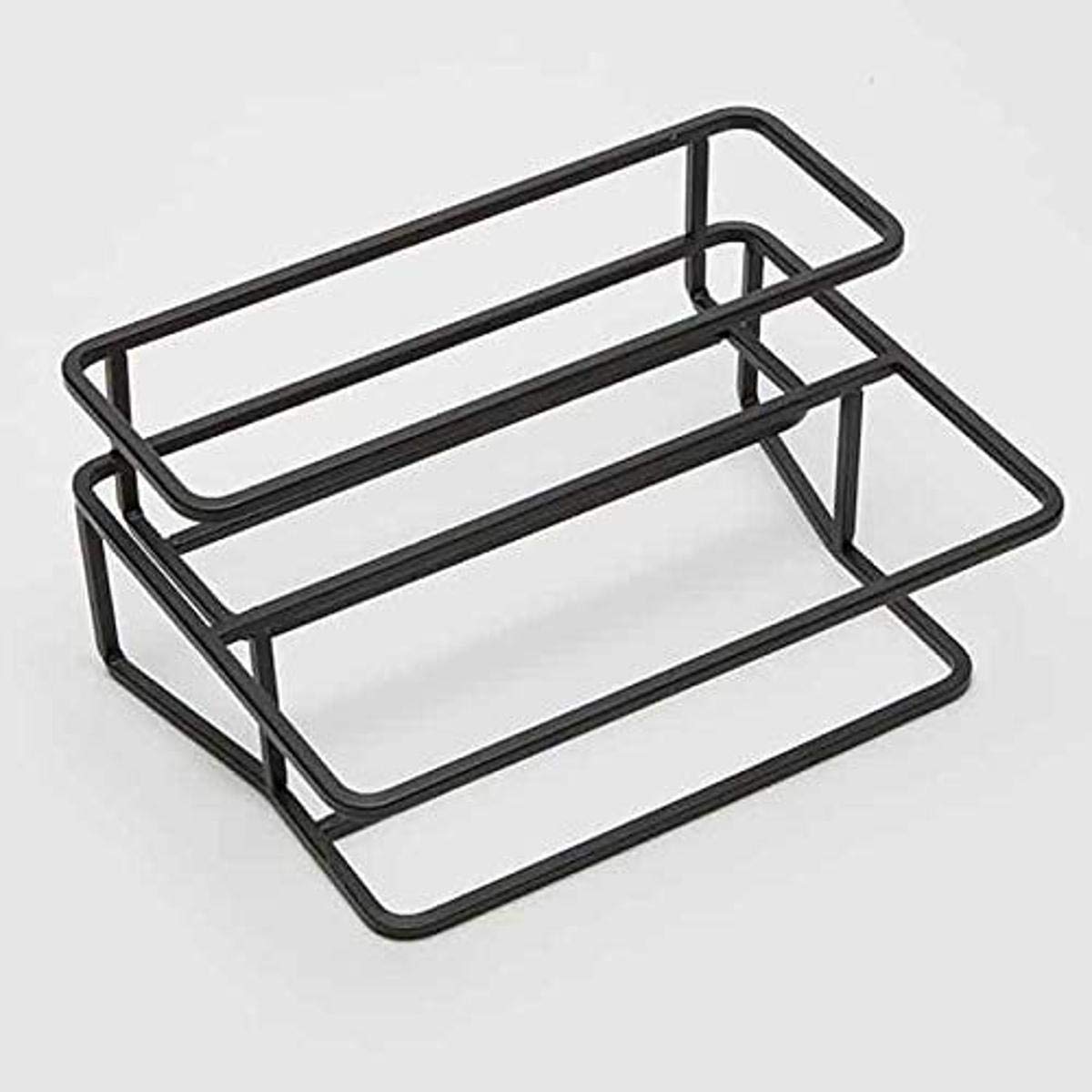 American METALCRAFT BTS2 Black Two-Tiered Condiment Stand - Perfect for Restaurants, Diners & Home Kitchen Organization