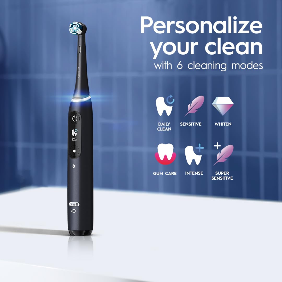 Oral-B iO Series 8 Electric Toothbrush with 2 Replacement Brush Heads, Violet Ametrine - Advanced Smart Toothbrush for Professional Dental Care at Home | Perfect for Travel & Daily Oral Hygiene