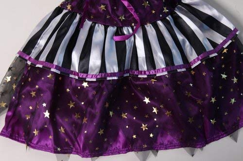 Funky Orange, Black & Purple Striped Witch Dress & Vest for Girls - Choose Size (3/4) | Halloween Costume, Dress-Up Party, Cosplay Outfit