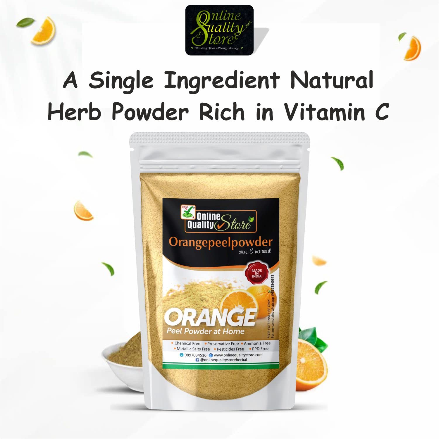Pure & Organic Orange Peel Powder for Skin Whitening & Brightening - 700g Face Pack | Acne Treatment, Dark Spot Remover, Blemish & Pimple Healing | Natural Skincare for Glowing Complexion | DIY Face Mask & Beauty Routine Essential