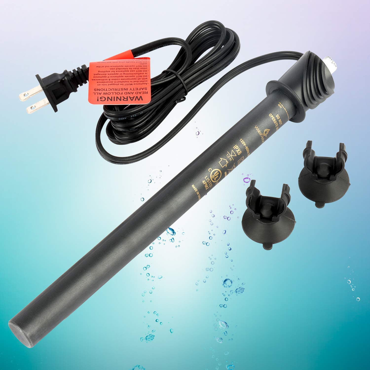 HT300 Submersible Aquarium Heater 300W - Reliable Fish Tank Water Heater for Freshwater & Saltwater Aquariums - Perfect for Tropical Fish, Turtles, and Marine Life - Ideal for Home, Office, and Pet Store Use