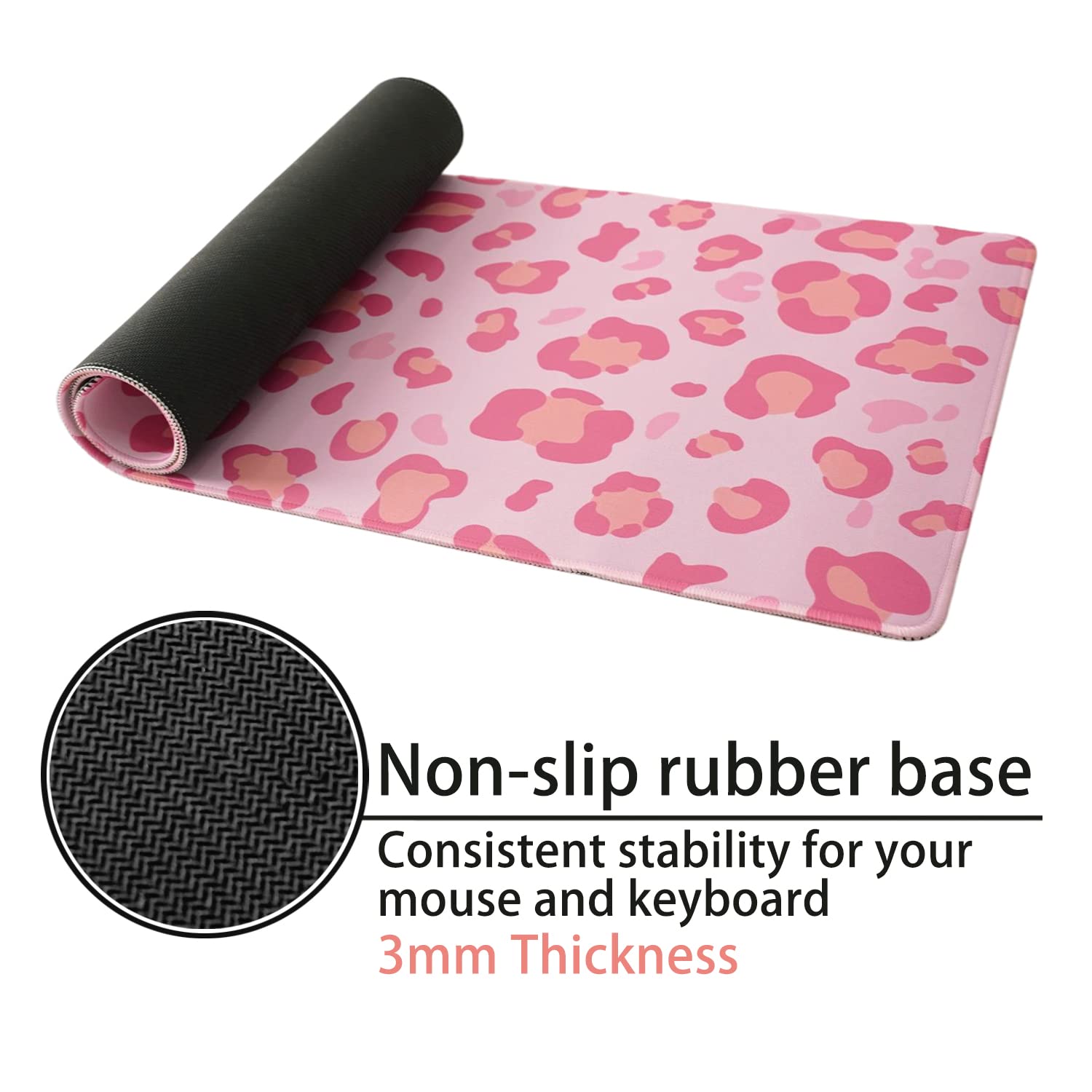 Pink Leopard Gaming Mouse Pad - Extra Large 31.5