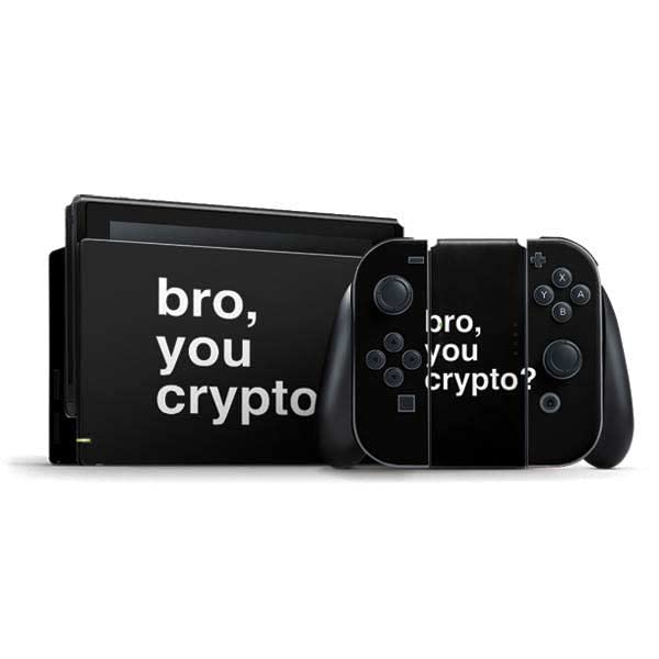 Skinit Decal Gaming Skin for Nintendo Switch Bundle - Officially Licensed Bro You Crypto Design | Protective Vinyl Cover for Gaming Console | Perfect for Travel, Gaming Sessions & Collectors