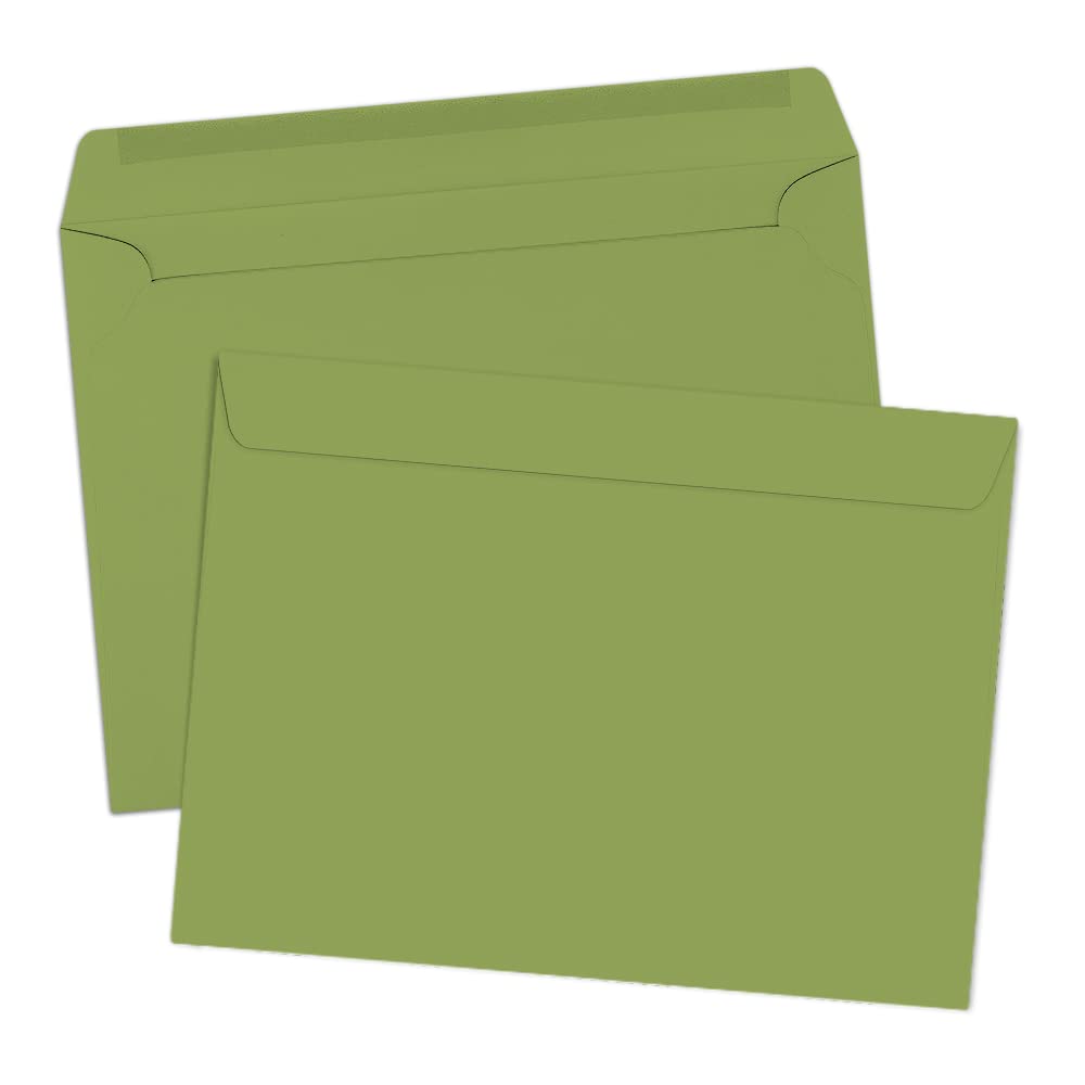 LUXPaper 9 x 12 Booklet Envelopes - Avocado Green, 70lb Text Weight, Pack of 500 | Perfect for Wedding Invitations, Business Mailings & Stationery Supplies