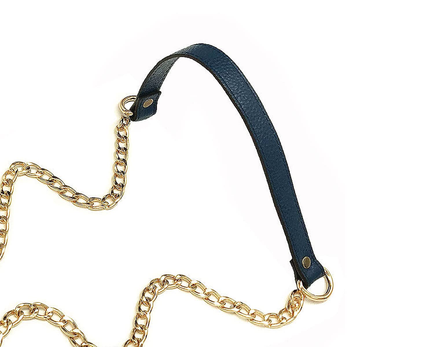 VanEnjoy 18MM Replacement Chain & Genuine Leather Shoulder Crossbody Strap for Handbags, Purses & Totes - Blue | Adjustable Fashion Accessory for Women, Perfect for Work, Travel & Everyday Use