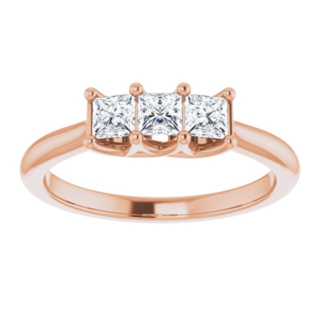 0.54 Carat Princess Cut Diamond Wedding Band - 3 Stone Anniversary Ring for Women - Perfect for Engagement, Proposal & Special Occasions