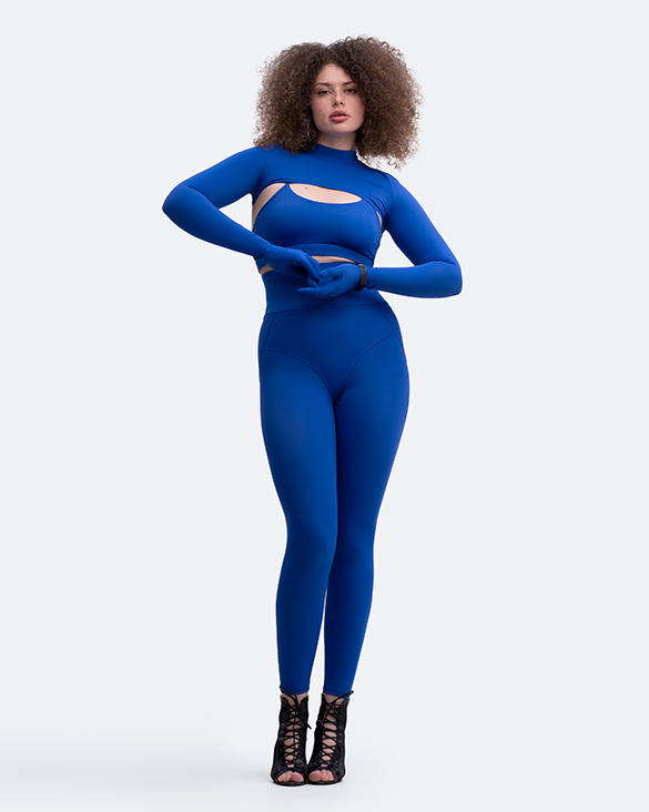 Women's Glove Sleeve Crop Top - Fashionable Long Sleeve Bodycon Shirt for Workout, Yoga & Streetwear
