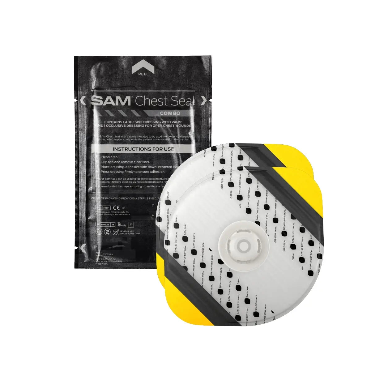 SAM Chest Seal Combo Pack - Emergency Trauma First Aid Kit for Gunshot & Stab Wounds - Perfect for Tactical Medics, Military, Police & Outdoor Survival Scenarios