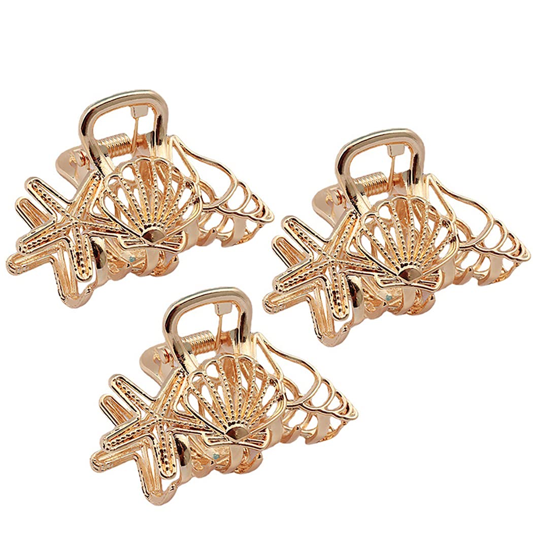 Cute Metal Hair Clips for Women - 3PCS Shiny Alloy Barrettes, Dainty Jaw Clips, Creative Styling Hair Accessories | Perfect for School, Work, Parties & Everyday Use