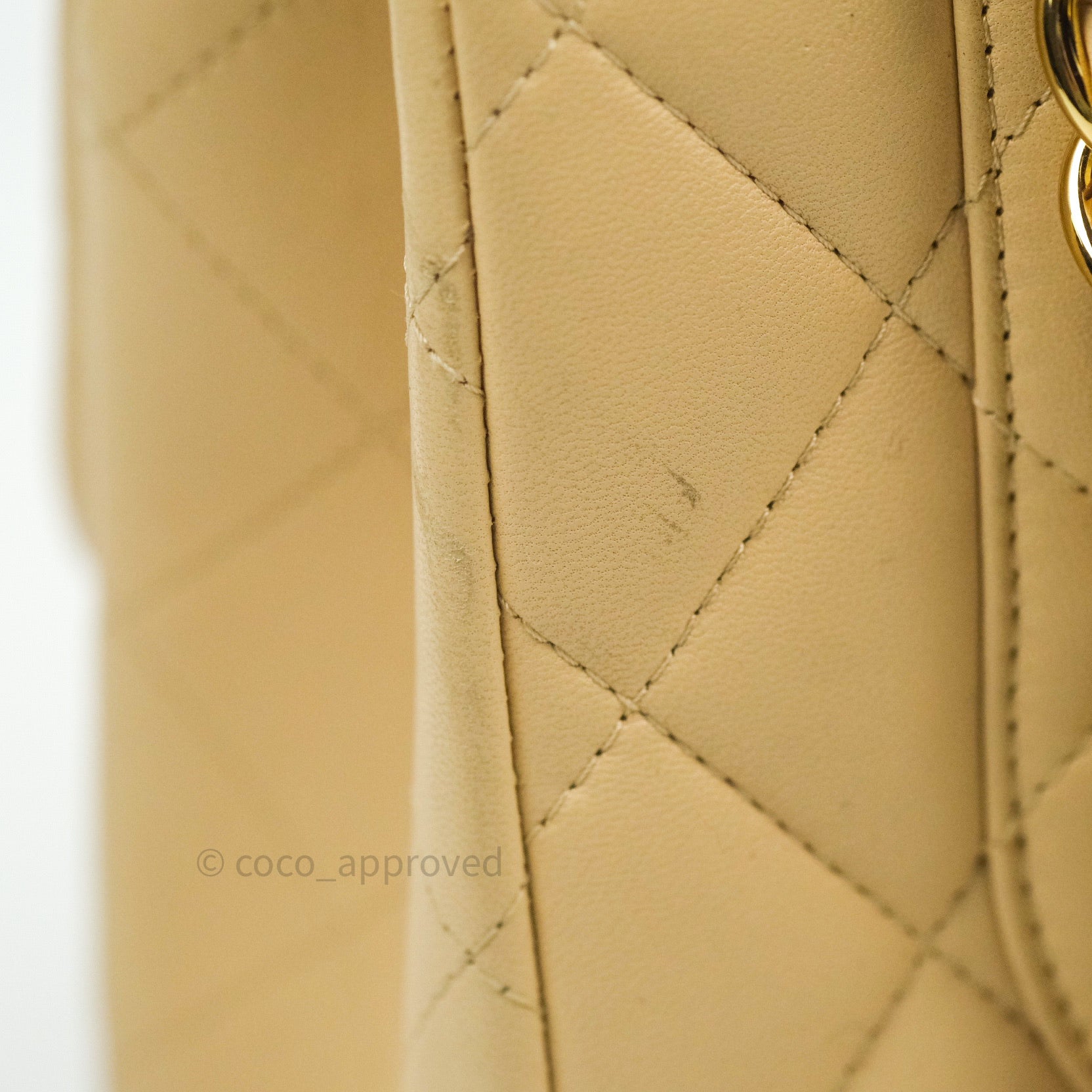 Chanel Classic Jumbo Double Flap Bag Beige Lambskin Leather with Gold Hardware - Luxury Designer Handbag for Women, Perfect for Parties, Dating & Special Occasions