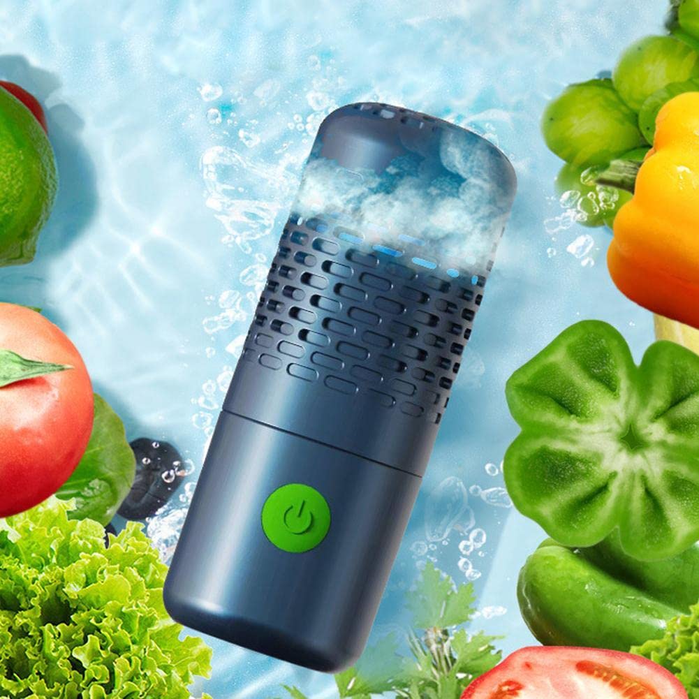 Portable Ultrasonic Fruit and Vegetable Cleaner Machine - USB Wireless Food Purifier for Home Use, Capsule Shape Automatic Washing Device for Fresh Produce | Perfect for Kitchen, Camping & Travel