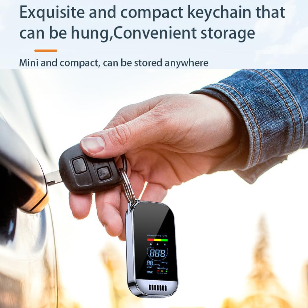 Shkalacar Professional Breathalyzer - High Accuracy Personal Alcohol Tester with Digital LED Display, USB Rechargeable & Sound Alarm - Perfect for Home Safety Checks, Party Drinking Monitoring and Workplace Sobriety Tests