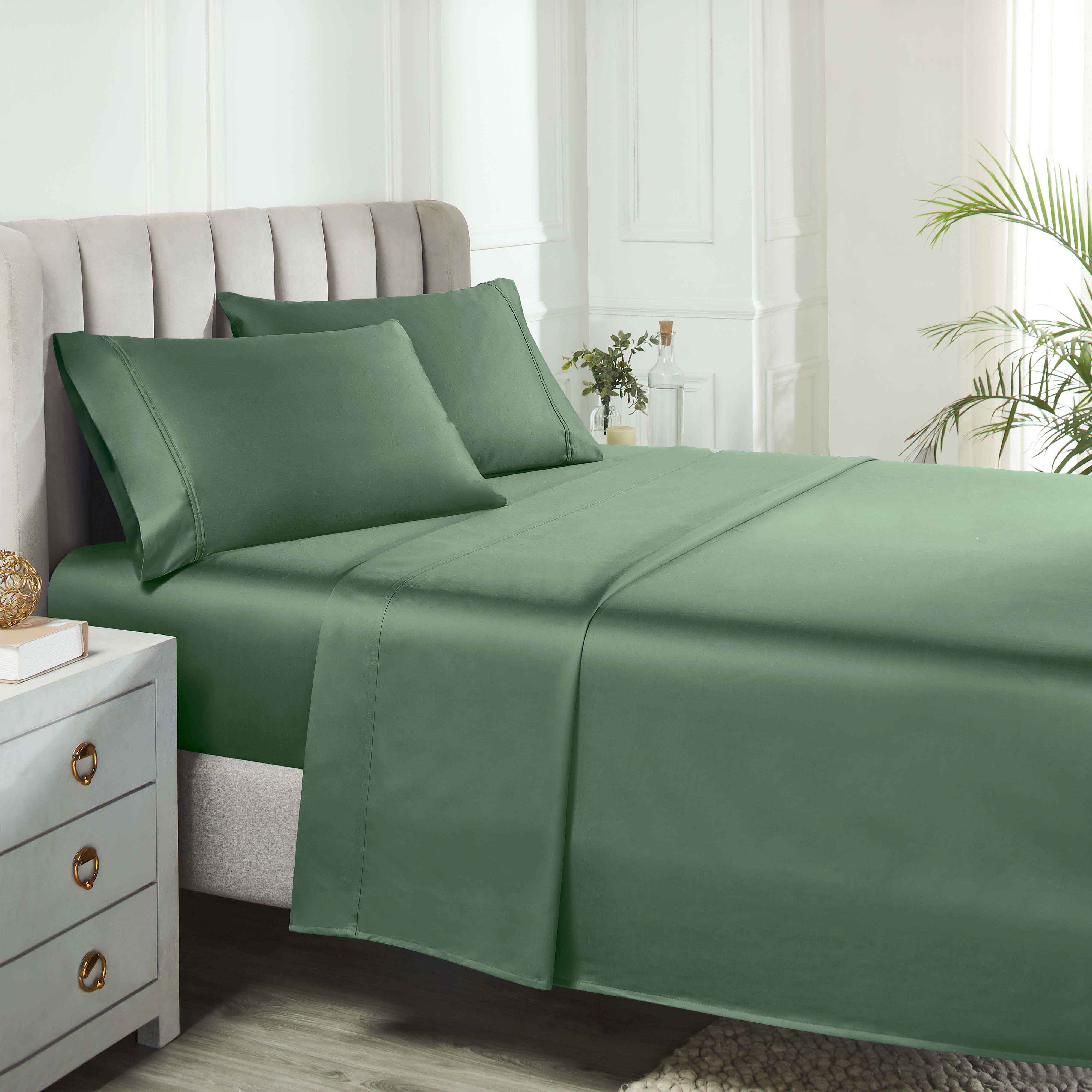 Premium 850 Thread Count 100% Cotton Solid Color Bed Sheet Set - Ultra Soft & Breathable for Comfortable Sleep - Perfect for Master Bedroom, Guest Room & Luxury Hotels