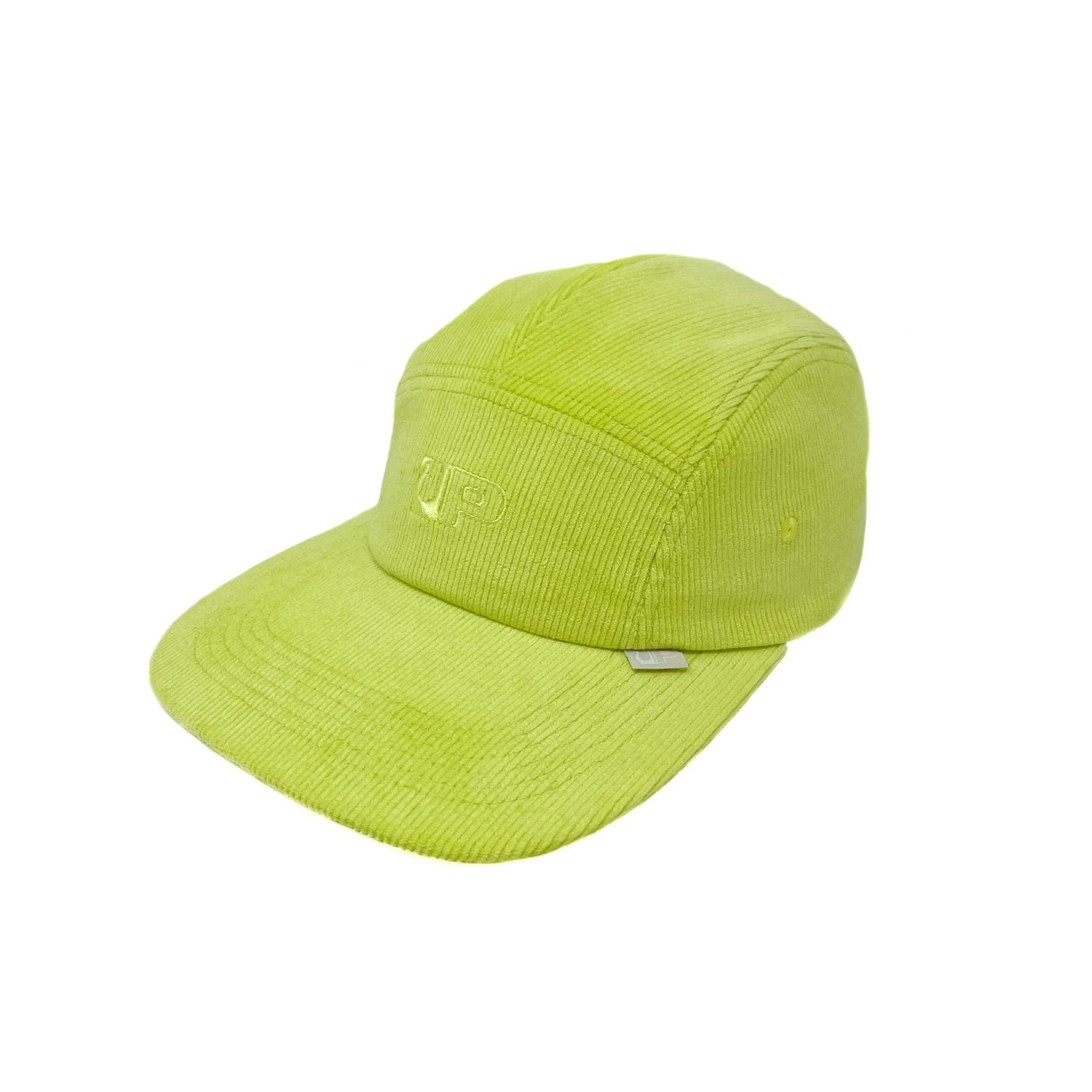 Utopian Projects UP09 Patrol Long Bill Corduroy Cap in Neon Lime - Perfect for Outdoor Adventures and Streetwear Fashion