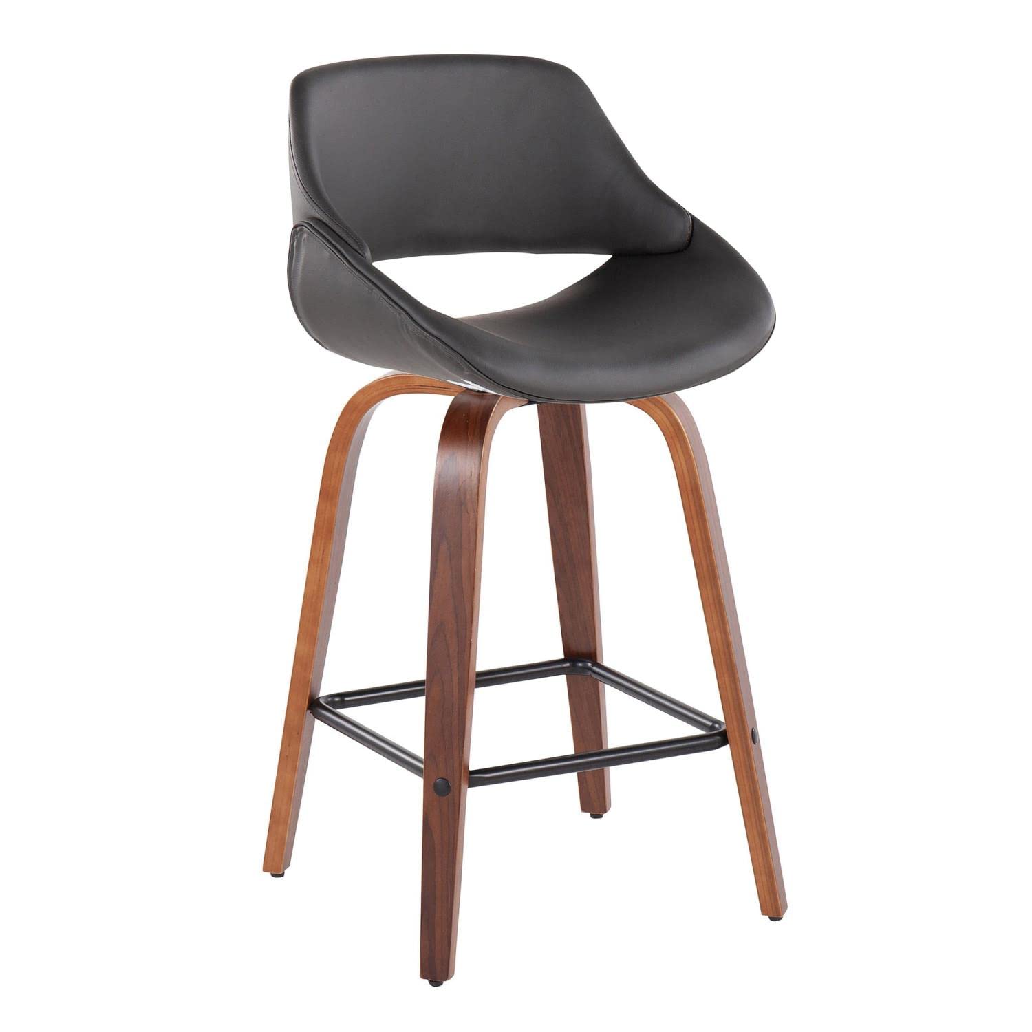 LumiSource Walnut Wood Counter Stools Set of 2 - 24