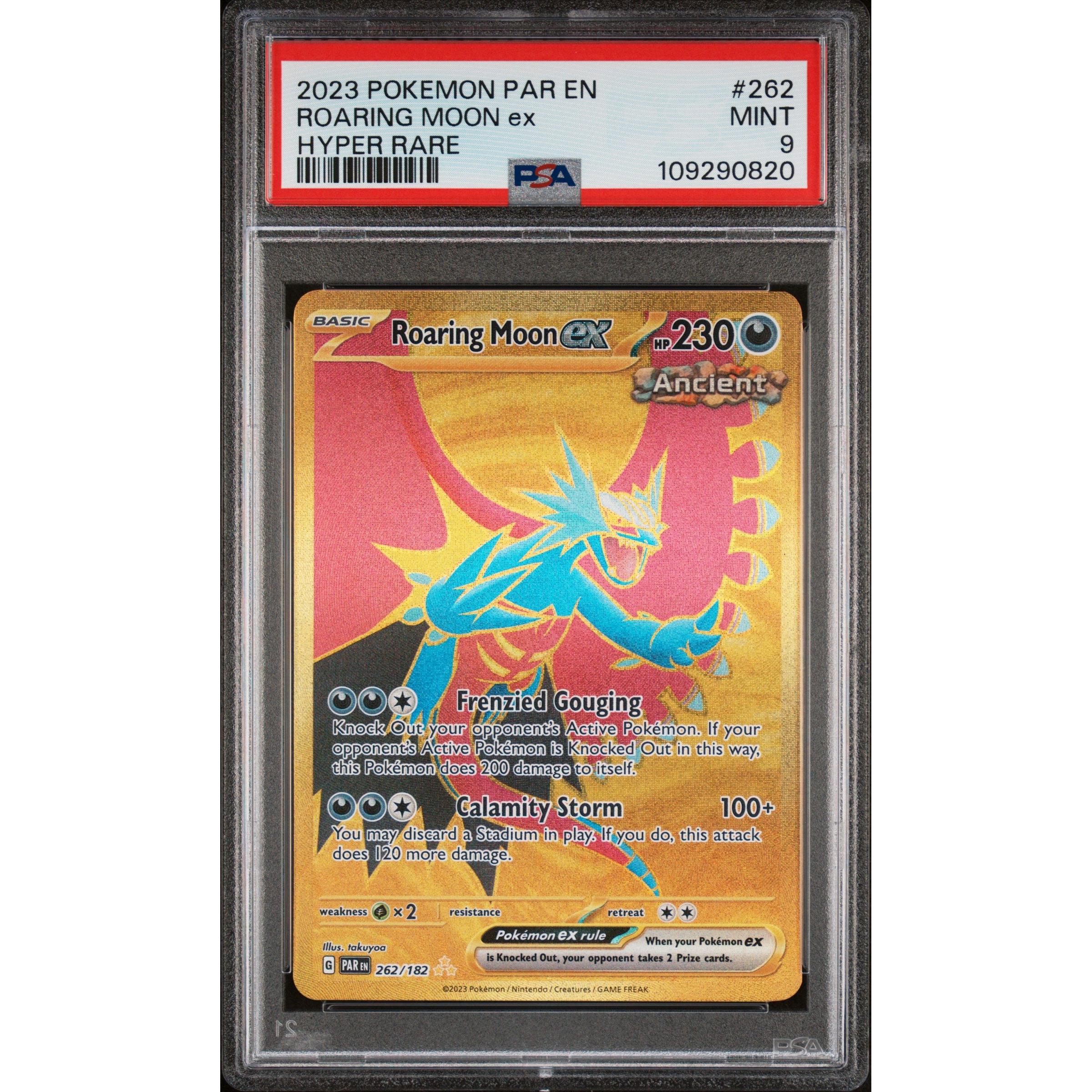 2023 Pokemon Paradox Rift Roaring Moon EX Hyper Rare 262/182 PSA 9 Graded Card - Perfect for Collectors, TCG Battles & Pokemon Fan Displays