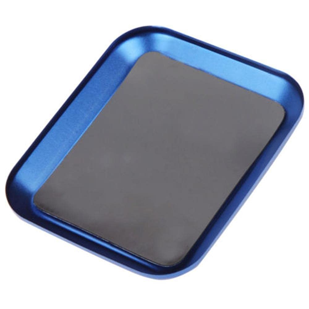 Aluminum Alloy Magnetic Screw Tray Plate for RC Car Repair - Compatible with SCX10, D90, D110 RC Crawler Models (Blue) | Essential RC Model Tool for Workshop & Field Maintenance
