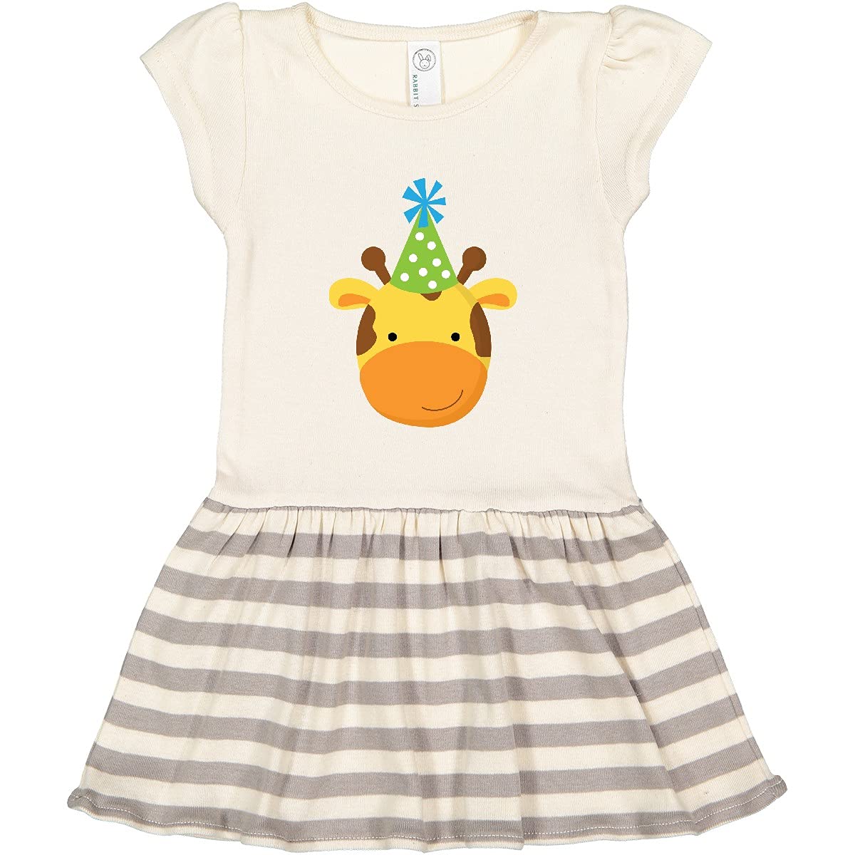Inktastic Giraffe Jungle Birthday Toddler Dress - Cute Animal Print Outfit for Baby Girls 1-3 Years | Perfect for Birthday Parties, Photo Shoots & Casual Wear